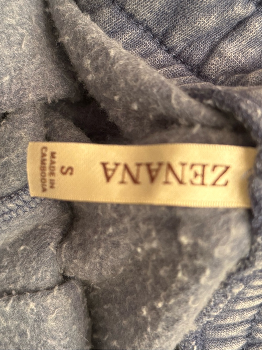 NWOT Zenana Mineral Washed Terry Knit Barrel Pants - Washed Navy M - Picture 5 of 5